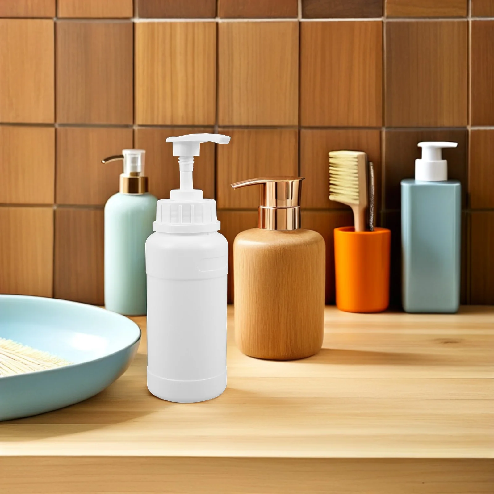 

6Pcs Wash Bottle 300Ml Refillable Liquid Pump Dispenser for Hand Soap Body Wash - Minimalist Leakproof Design for Bathroom