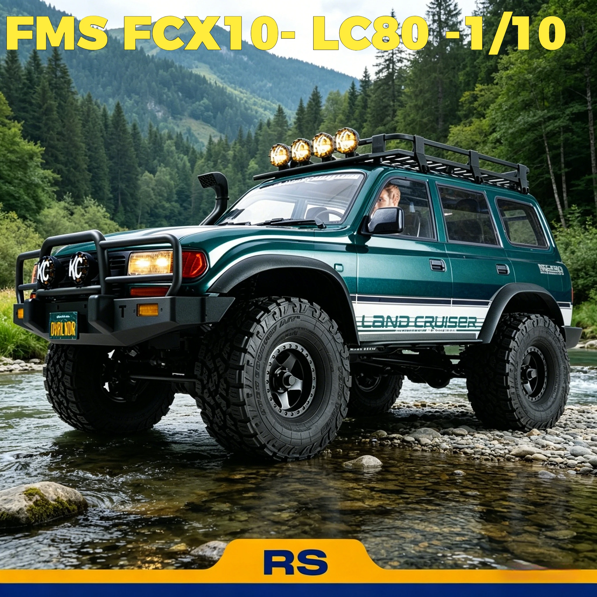 

FMS 1/10 LC80 -FCX10 Black Genuine Brushless Metal Tooth Waterproof Simulation Off Road RC Climbing Car Model Toy For Send