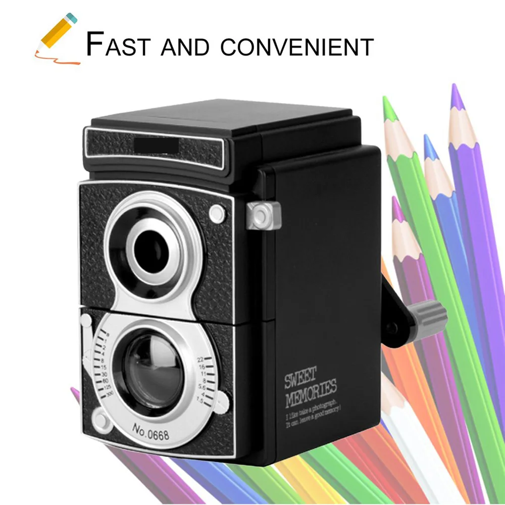 2026 New Manual Pencil Sharpening Tool Mechanical Pencil Sharpener Innovative Camera Design School Stationery for Student