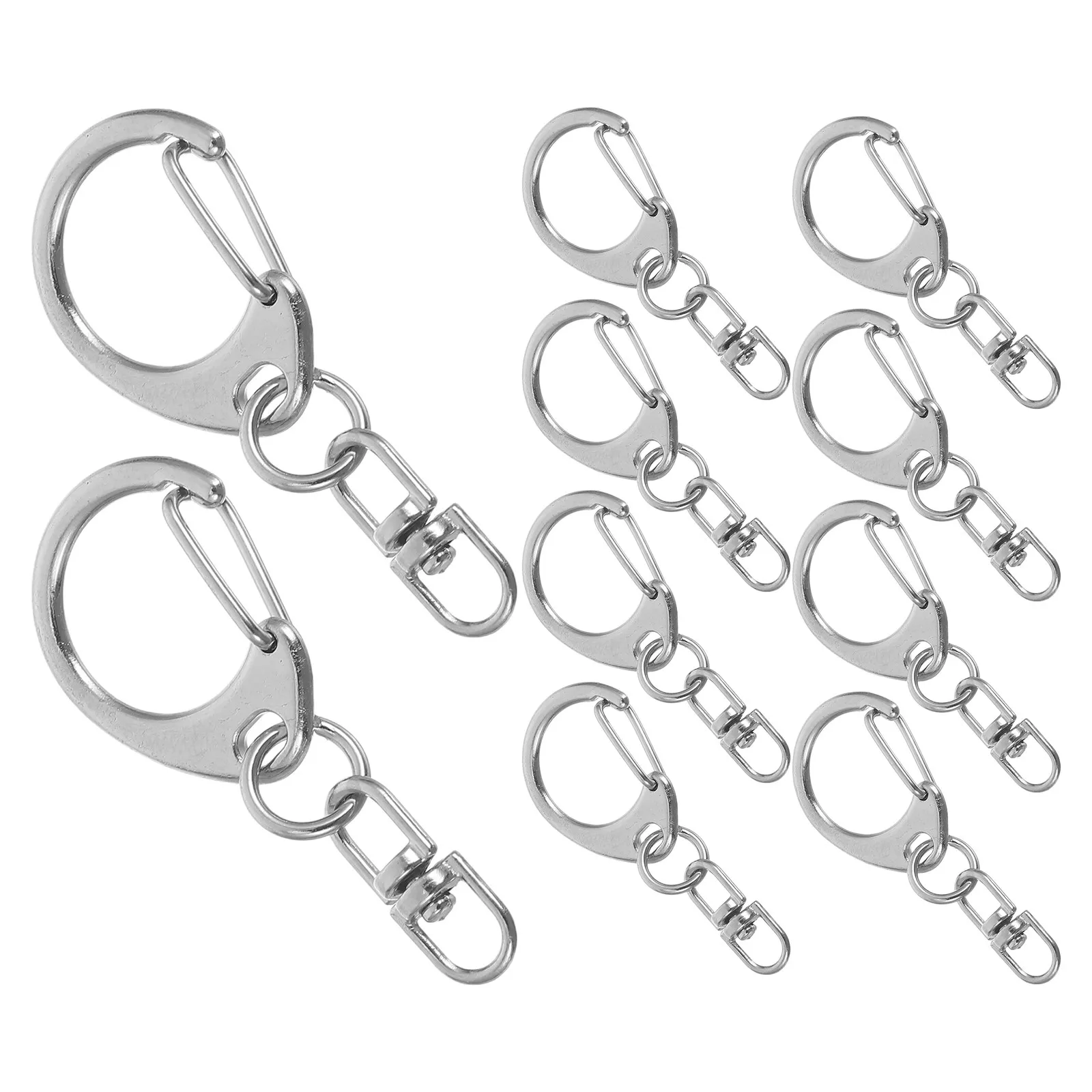 10Pcs Keychain Clip Lobster Clasp D Shape Swivel Snap Hooks Heavy Duty Small Snap Hook DIY Bag Making Hardware