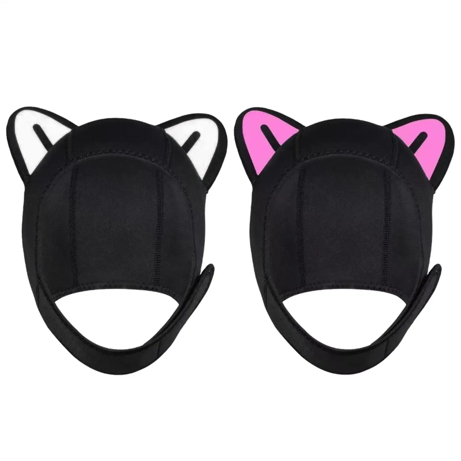 

Wetsuit Hood Cat Ears Headwear Diving Hat Waterproof Swimming Caps Headgear With Chin Strap for Technical Professional beginner