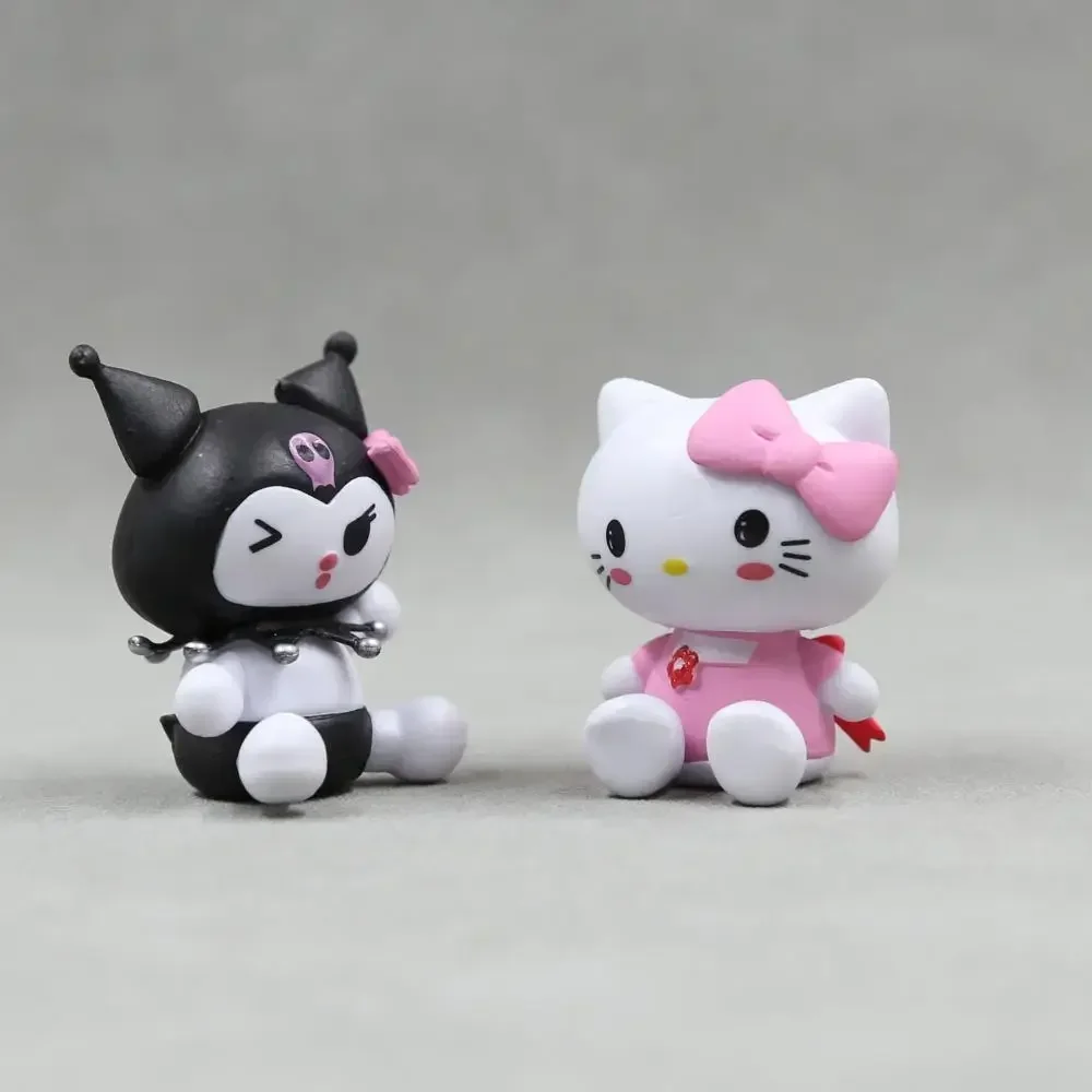 Sanrio 5Cm Mijn Melodie Figuur Anime Kawaii Cinnamoroll Kuromi Hello Kitty Cat Actie Collectie Materialen Geschenken Speelgoed Voor Kinderen