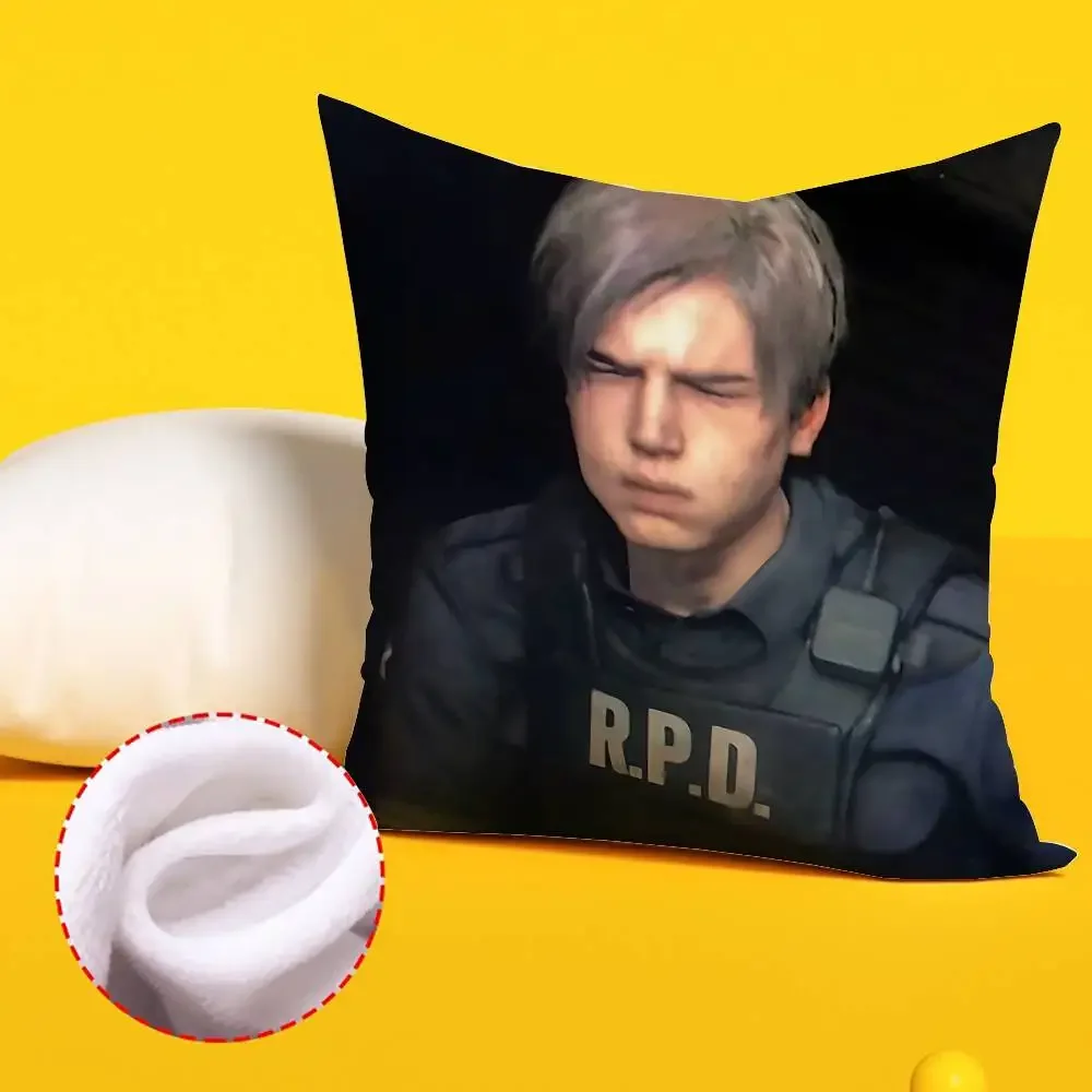 L-Leon Kennedy Pillow Case Pattern Printed Pillowcase For Living Room Sofa Cushion Cover & Bedroom Decor