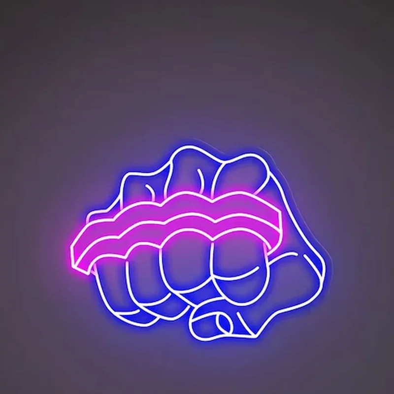 Real Customize Neon Sign Boxing Gloves Pattern Art Neon Led Light Night Lamp Custom for Birthday Gift Decor Neon Design