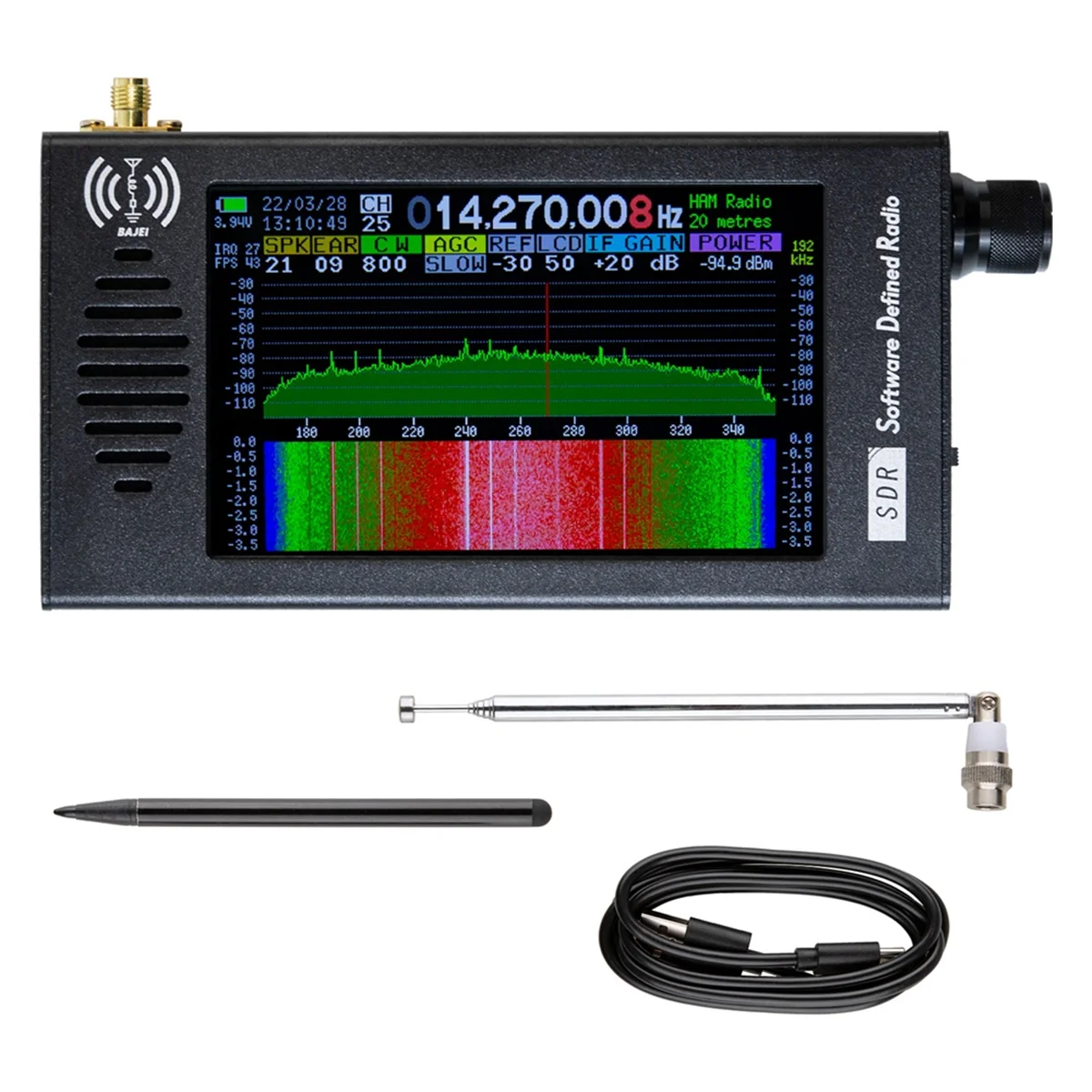 

AT42 DeepSDR 101 SDR Radio Receiver Digital Demodulation FM/AM/LW/MW/SW/AIR-Band Receiver