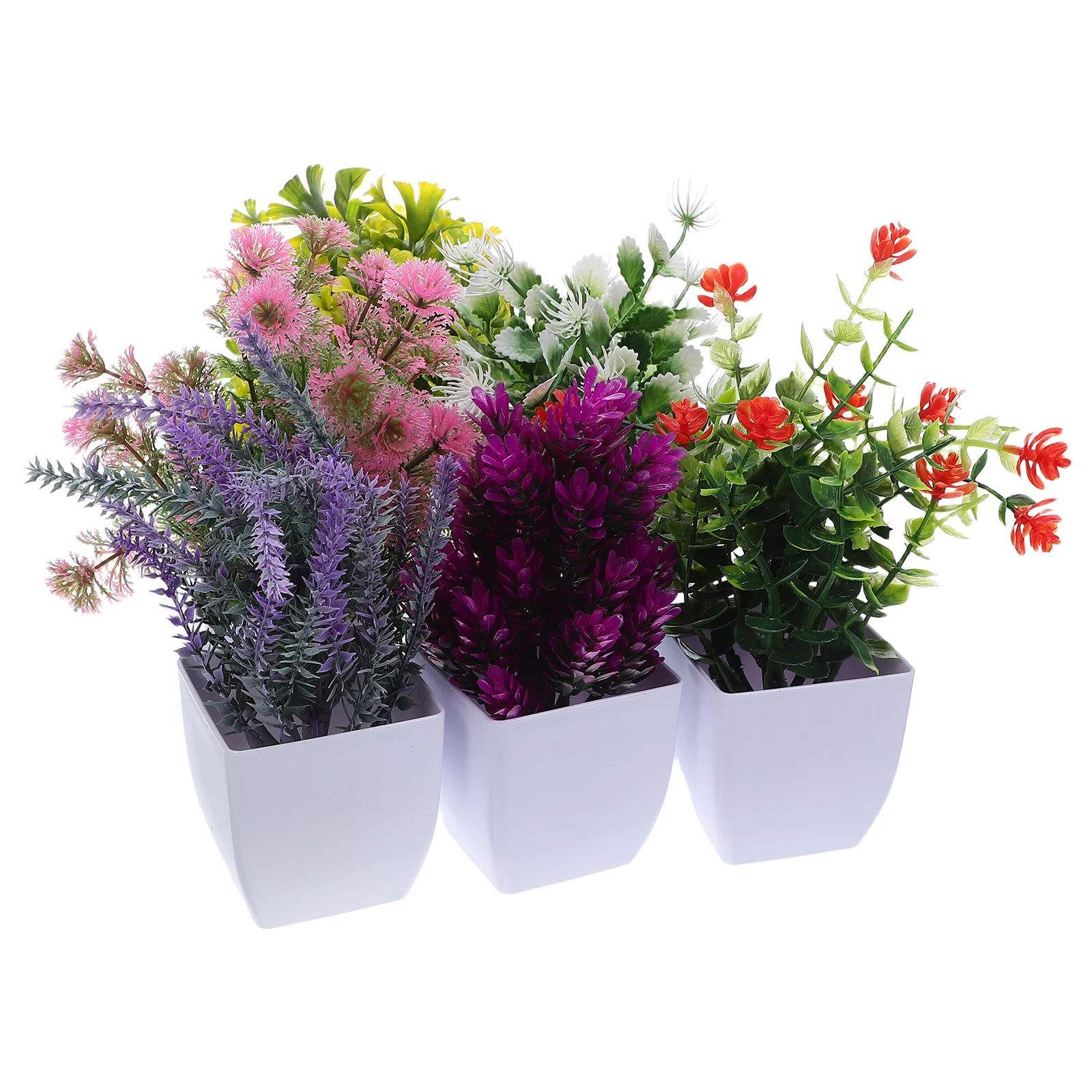 

6Pcs Realistic Mini Artificial Plants Compact Faux Greenery for Home Office Desk Decor Longlasting Plastic Fake Flowers with