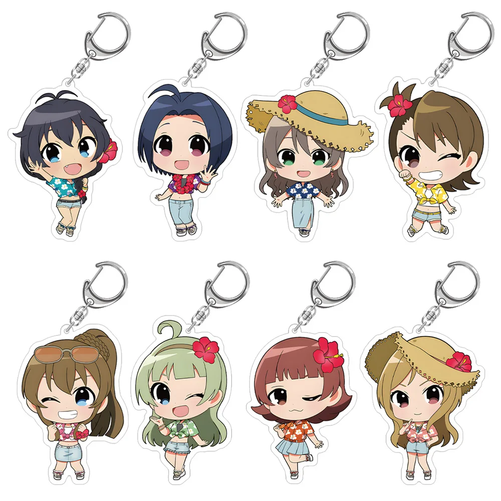 The Idolmaster Million Live Hibiki Ganaha Ami Futami Azusa Miura Umi Kousaka Kaori Sakuramori Chibi Anime Acrylic keychain gift