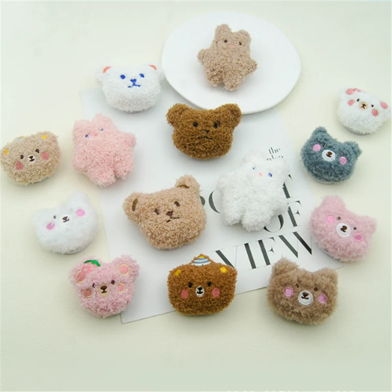 

Plush Warm Bear Dog Rabbit Mobile Phone Holder Griptok For iPhone 14 15 Bracket Expanding Stand Finger Holder Accessories Grip