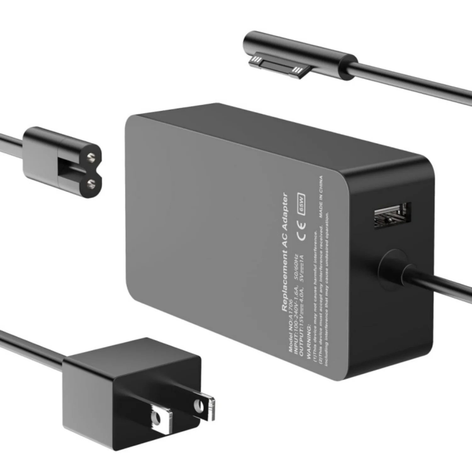 

Зарядное устройство 65 Вт, 15 В, 4 А для Microsoft Surface Pro11,10,9,8,7,6,5,4,X, Surface go1/2/3, Surface Laptop 6,5,4,3,2,1, книга, адаптер питания