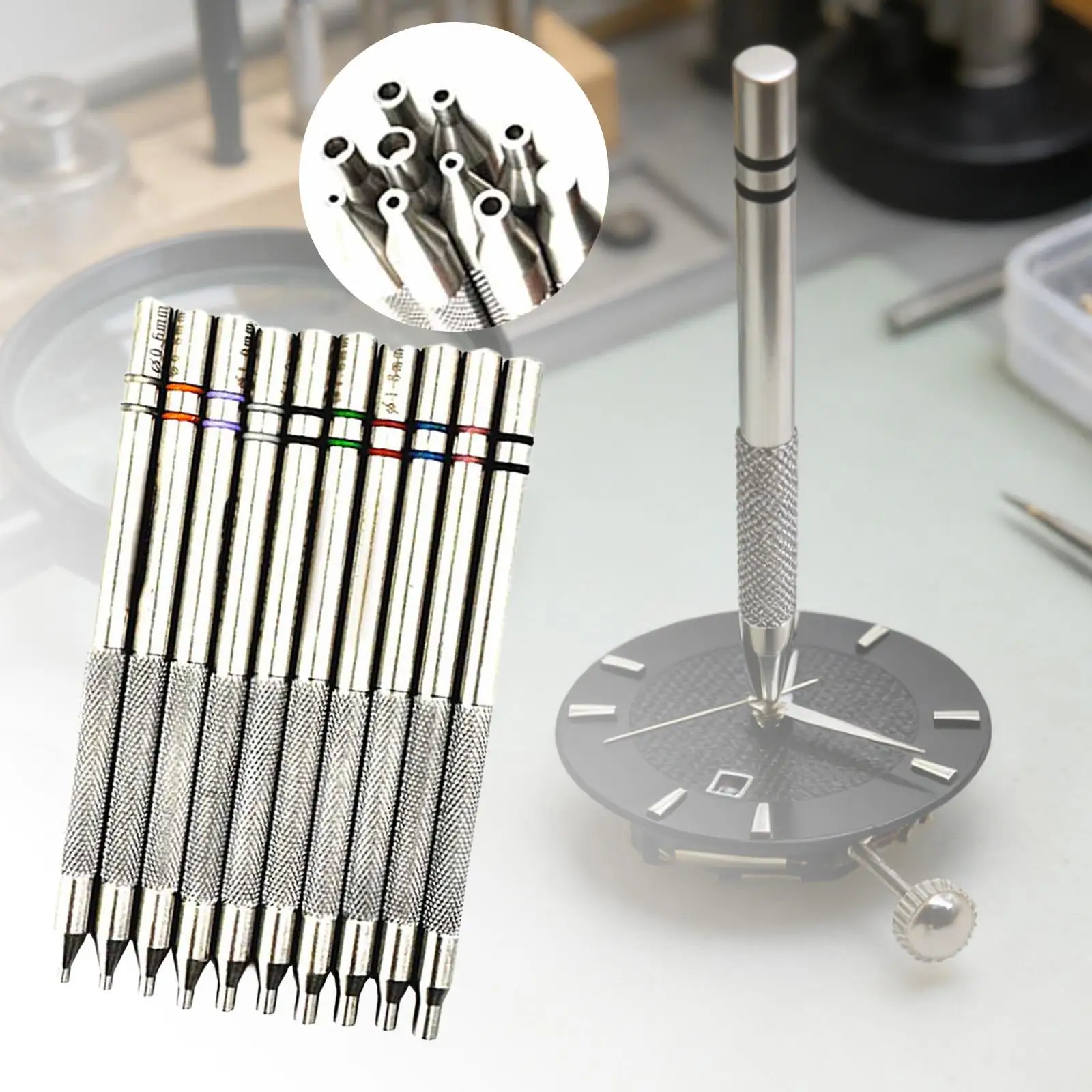 

Watch Hand Presser Pushers Fitting Set Kit,Setting Tool Set,Removal Repair Tool Kit for Minute ,Watch Worker