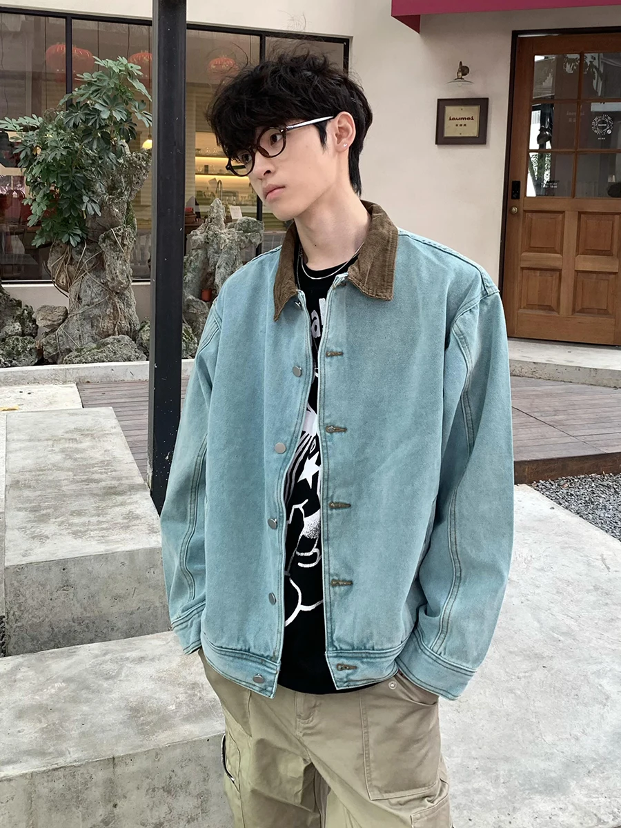 

Мужская рабочая куртка Detroit Workwear с отложным воротником в американском ретро-стиле, весенне-осенняя верхняя одежда