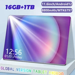 2024 Nieuwe 5G Tablet Pc Android 11.6Inch Tablet Android 16Gb Ram 1Tb Rom 8800Mah Android 12.0 10 Core Dual Sim Kaart Wifi Netwerk