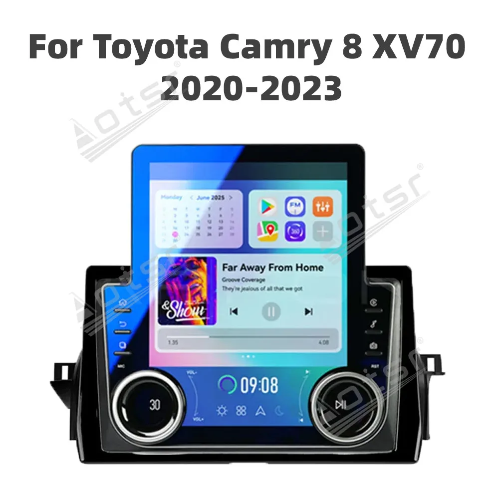 9.7 Inch For Toyota Camry 8 XV70 2020-203 Car Touch Screen Android 13 Stereo Radio Wireless GPS Navigation Head Unit Carplay