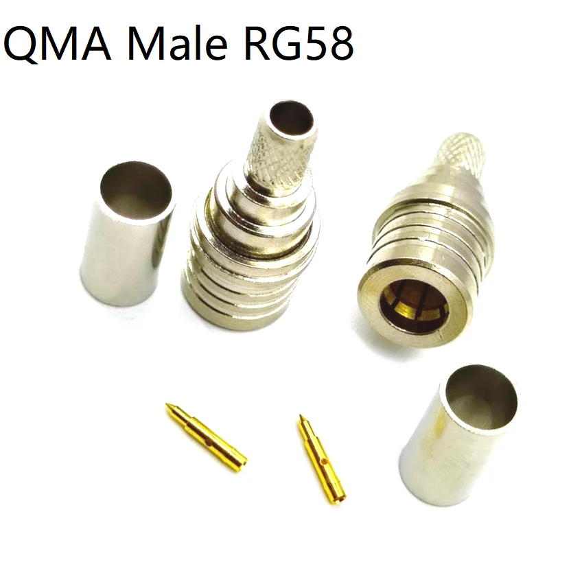 10PCS-100PCS Crimp RF Connector Plug QMA Male Connector For Cable RG174 RG316 RG188 RG188A LMR100 /RG58 RG400 RG142 LMR195