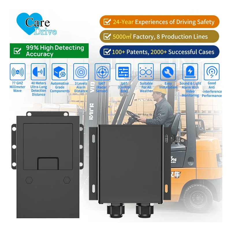 GOOD AlwayCare 77Ghz AI Detection System 3-Level Alarming Radar Obstacle Avoidance Warning System for Safety Driving Monitoring