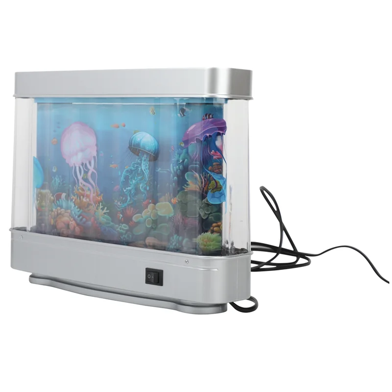 AT14 Simulated Fish Tank Lamp Aquarium Tank Decorative Night Light Virtual Ocean Dynamic LED Table Lamp Room Decor