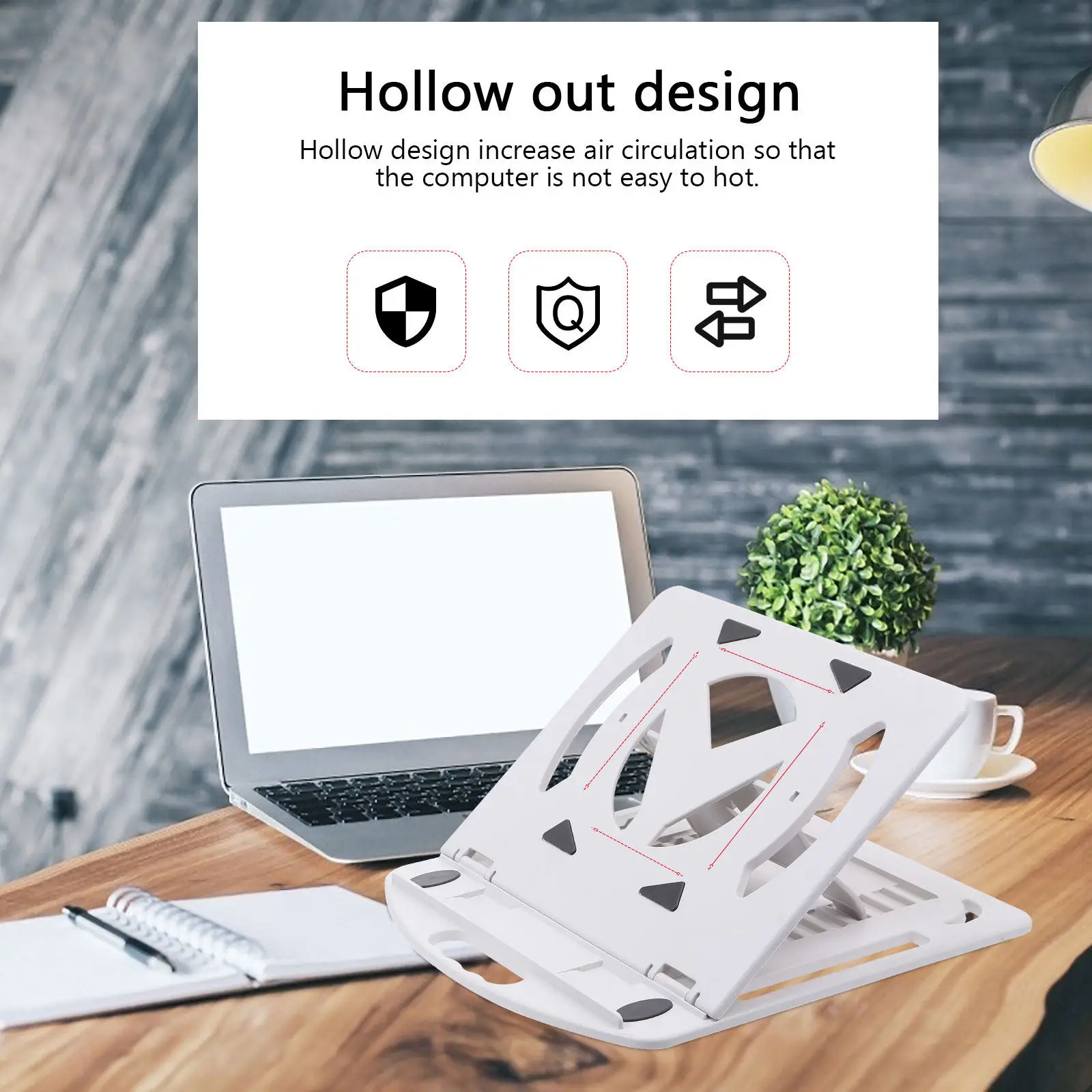 

Подставка для ноутбука, белая, складная, с полым дизайном, для отвода тепла, с высокой несущей способностью, портативная, эргономичная, для компьютера