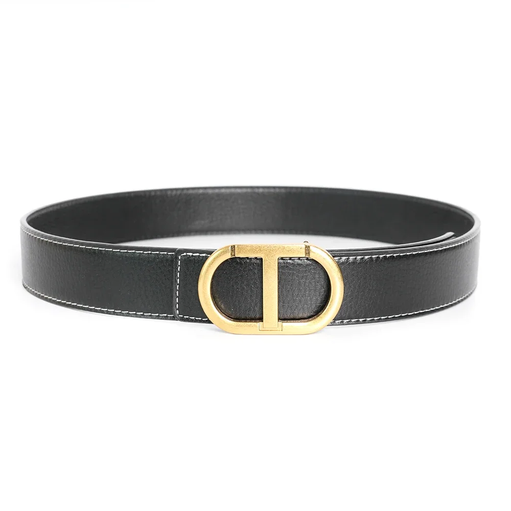 2025 Top Luxury Designer Brand Pin T Buckle Belt Men High Quality Women Genuine Real Leather Dress Strap for Jeans Waistband