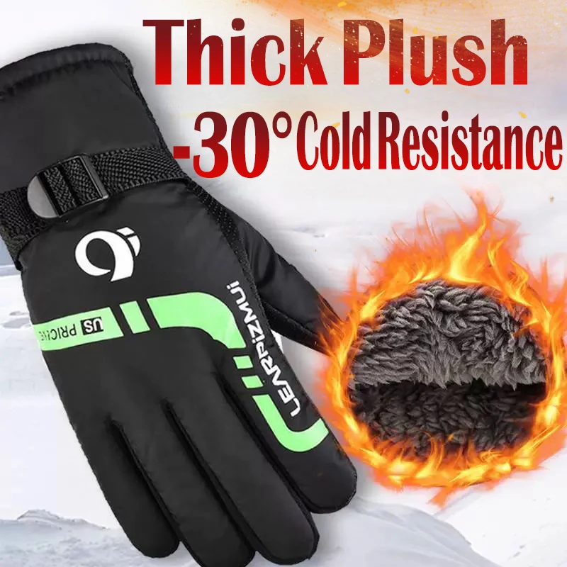 

Winter Cycling Gloves Men Outdoor Waterproof Skiing Riding Motorcycle Warm Thicken Warm Mitten Non-slip Thermal Sport Gloves