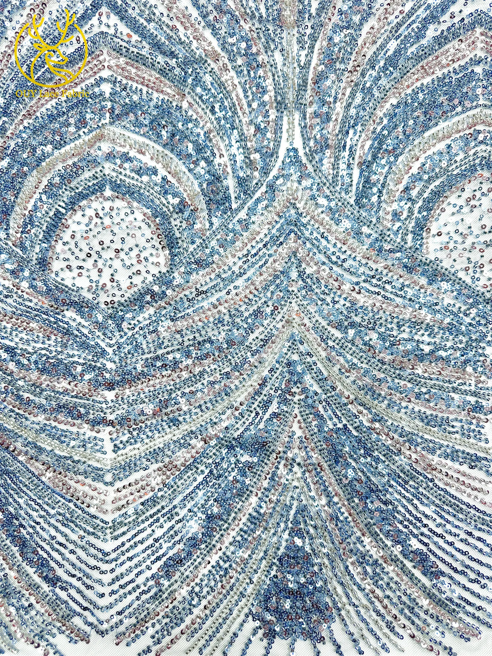 2026 Neues Design Luxuriöser Afrikanischer Perlen-Spitzenstoff 5 Yards Afrikanischer Pailletten-Spitzenstoff für Hochzeitskleider und Partykleider Nähmaterial – Detail 7