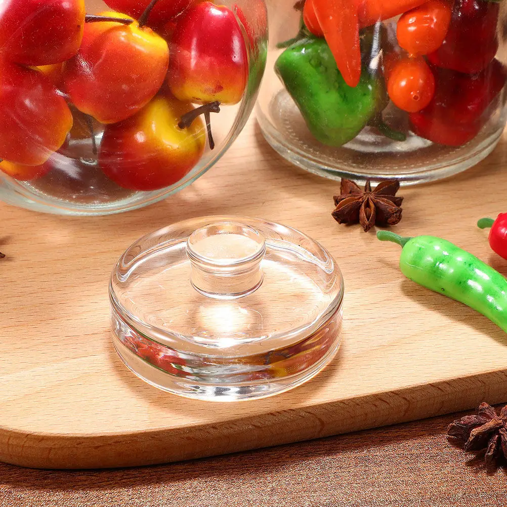 3Pcs Fermentation Weight Jars Glass Fermenting Weights Smooth Surface Wide Mouth Pickling Weights Canning Supplies