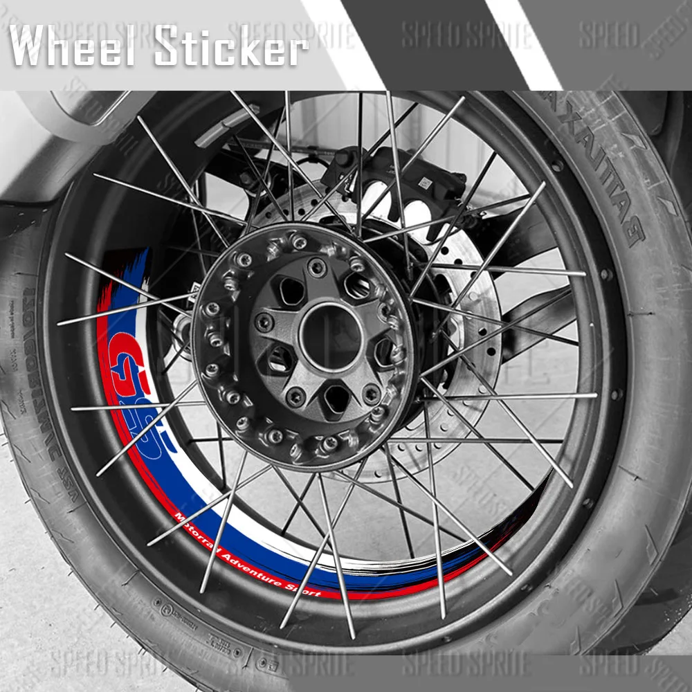 

For R1200GS ADV 2006-2018 R1250GS Adventure GSA 2019-2024 Motorcycle Wheel Sticker Rim Decals Triple Black Hub Stripe Tape