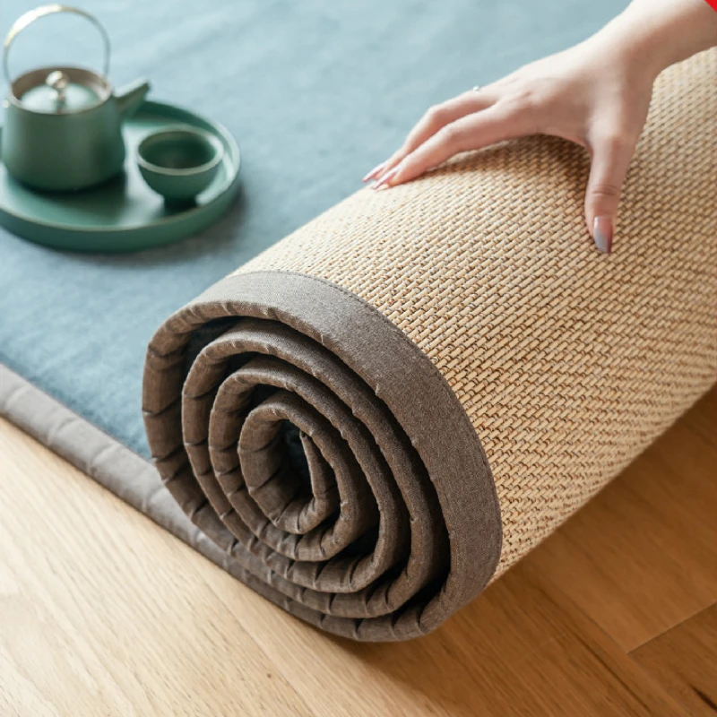 Japanese wave window mat window mat INS wind summer double-sided bamboo woven floor rectangular thin wave window mat