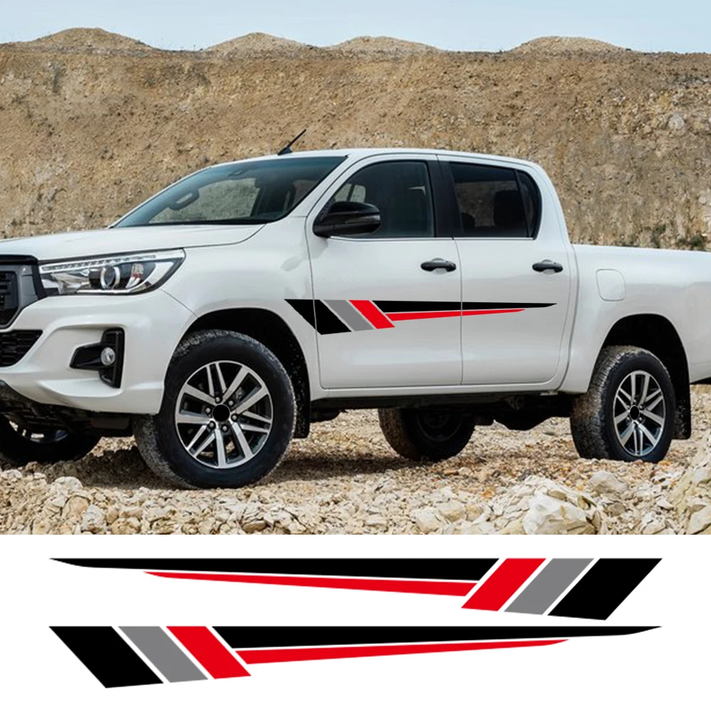 

Car Graphics Stripes Sticker for Toyota Hilux Revo Vigo Rocco SR5 Door Side Colors Decor Decal Vinyl Film Cover Auto Accessories