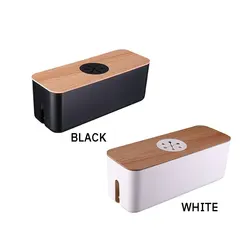 1PC Cable Storage Box Desktop Charging Cable Data Cable Storage Device Plug Socket Cable Management Device Black White