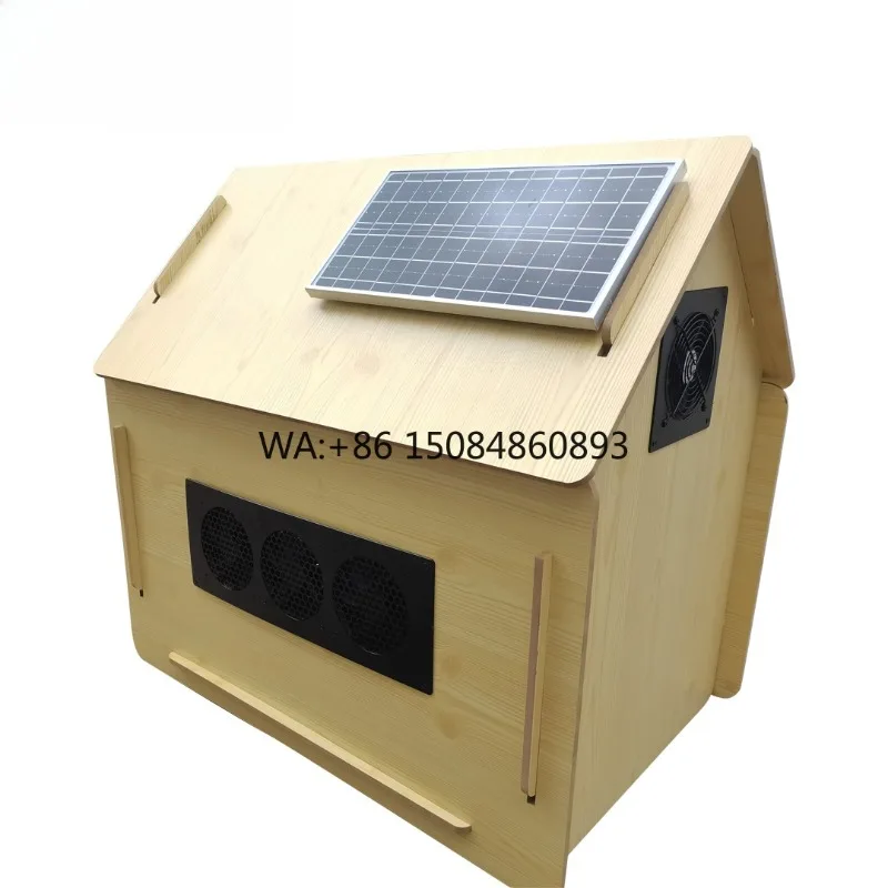 Triple Small Case Fan DC12V Solar Powered Ventilation System Solar Exhaust Fan with Thermostat for Shed Attic Garage Pet House