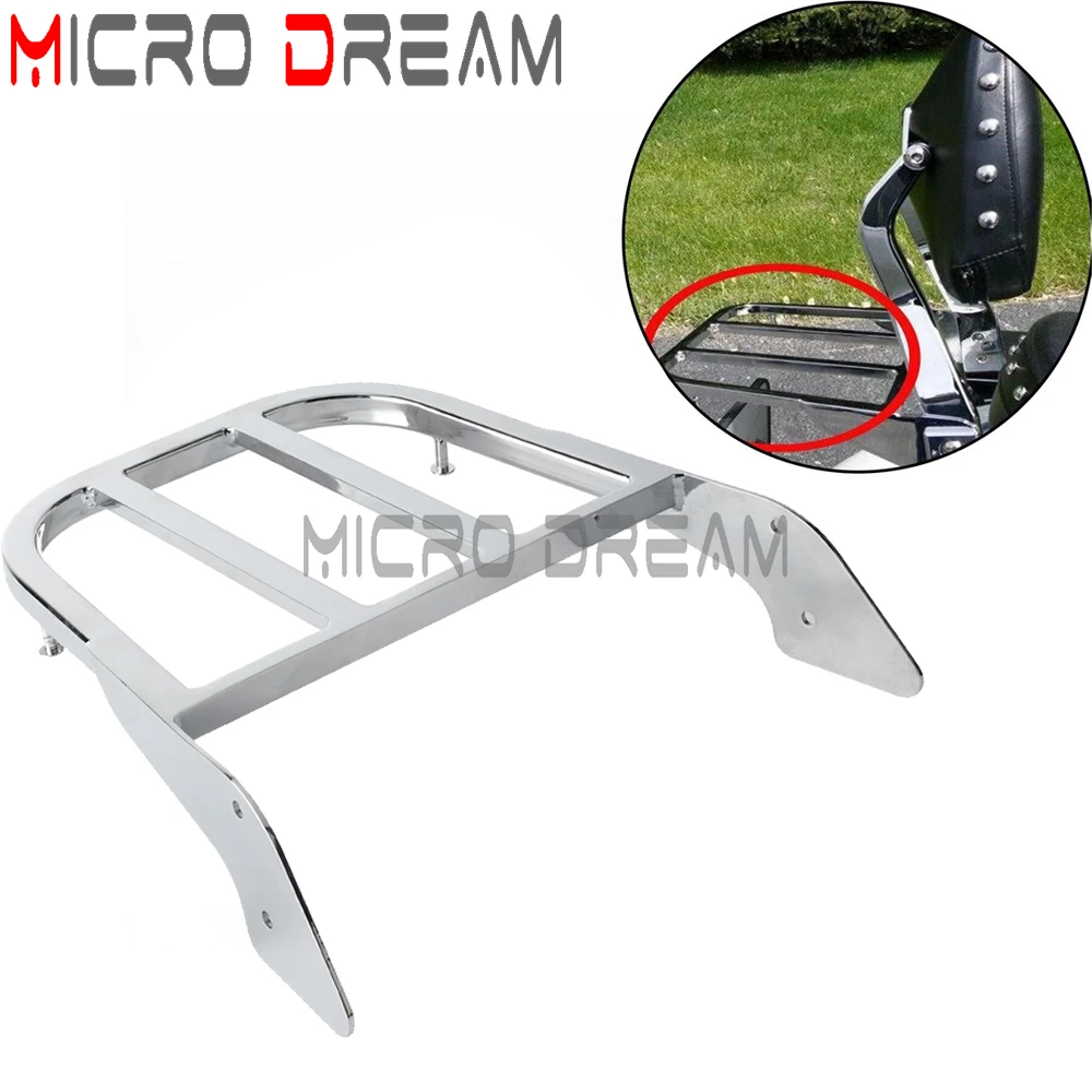 

Chrome Steel Sissy Bar Luggage Rack Billet Aluminum For Honda Magna VLX600 Spirit 750 ACE 750 1100 Aeri Sabre Tourer 1994-2010