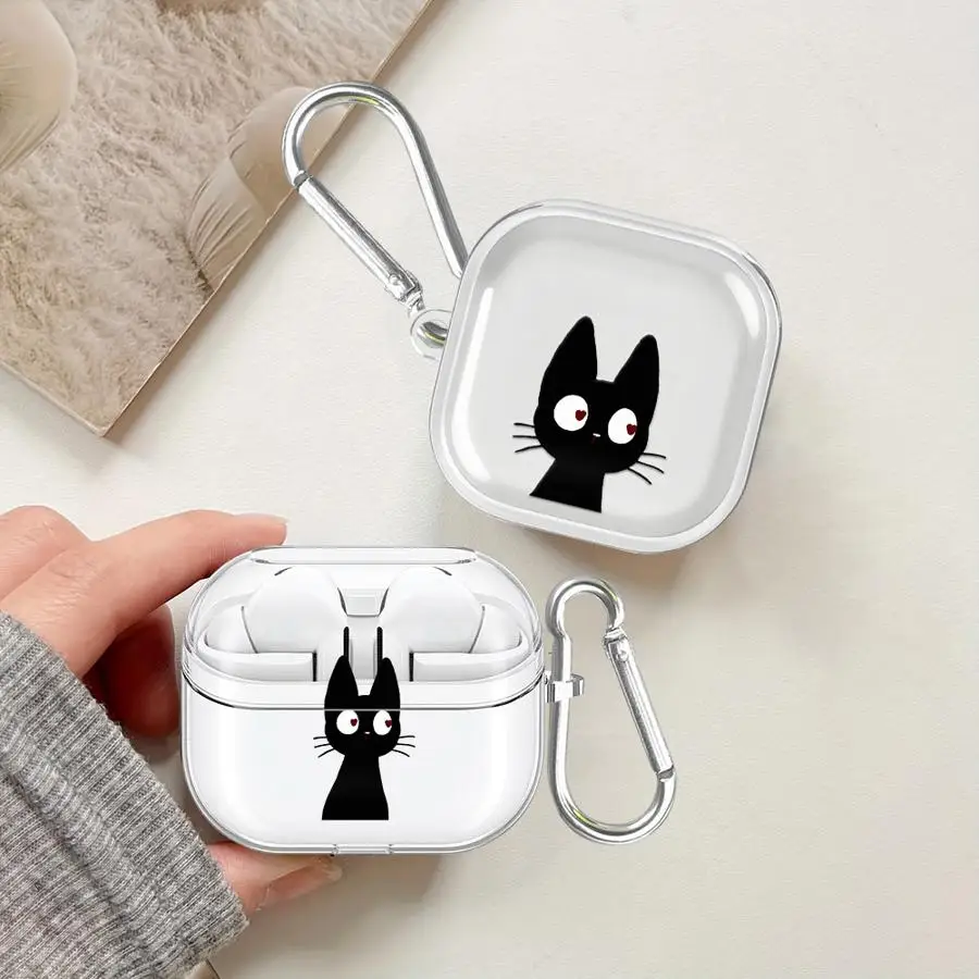Niedliche Cartoon-Katzen-Klarhüllen für Kopfhörer, Schutzhülle für Samsung Galaxy Buds Live 3Pro 4Pro 4 Pro 3 FE 2.