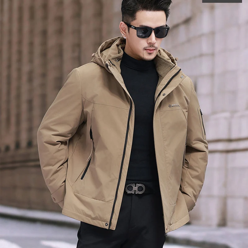 Nuevas chaquetas con capucha, chaqueta ultraligera para hombre, ropa de diseñador, chaquetas acolchadas ligeras para hombre, abrigo de invierno con relleno de plumón de pato para hombre