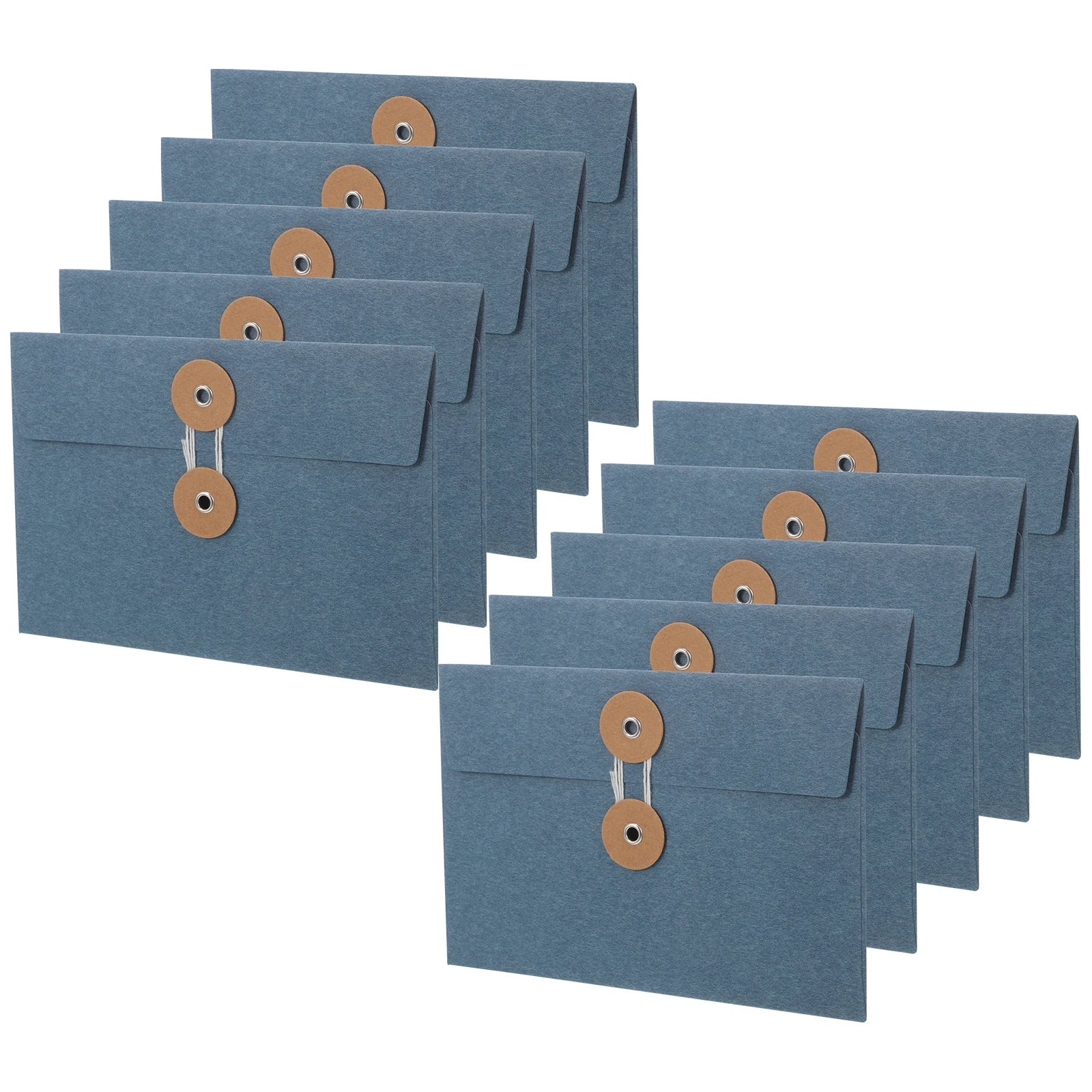 

10pcs 10 Retro Paper Envelopes Creative Storage Bags Blue Thickened Storage Bags for Office School Files Documents