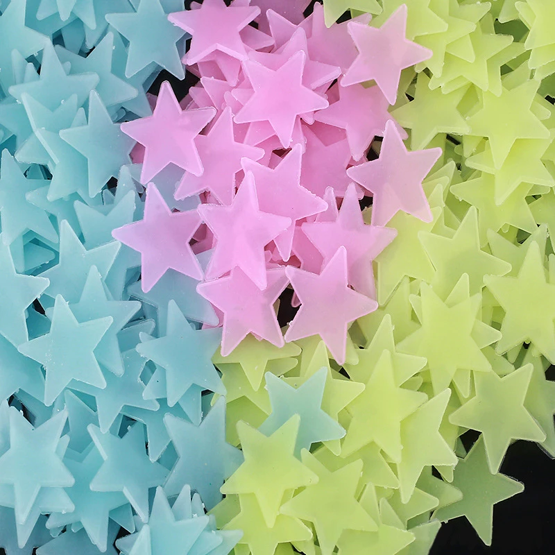 어둠 속에서 빛나는 형광 별 벽 스티커, 어린이 방 장식, 거실 아기 침실 천장 홈 장식