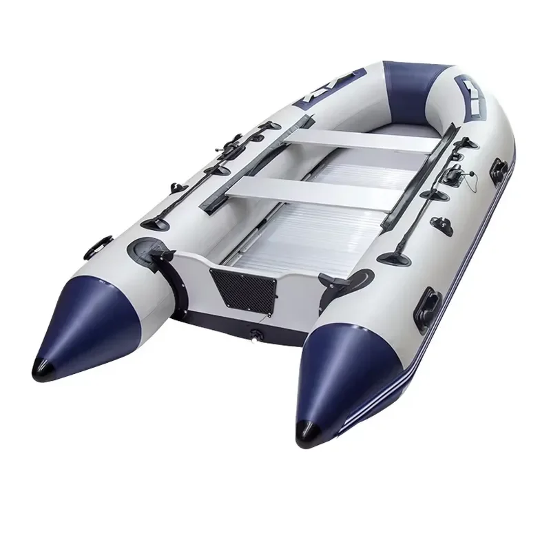 3.3m Inflatable Boat 0.9mm PVC Aluminum Floor Fishing Rescue Rubber Dinghy Wholesale Heavy Duty Raft for River Lake Sea Use