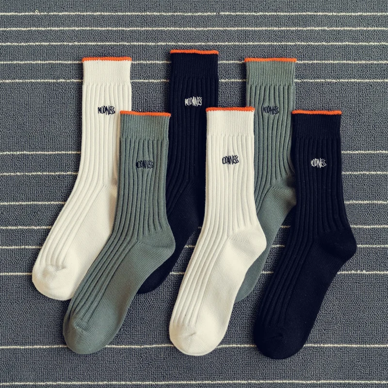 

Men's Cotton Sos High-Tube Absorbent Sweat-Absorbing Anti-Odor Autumn Winter Long Sos Faionable Trendy Chunky Cotton Th...