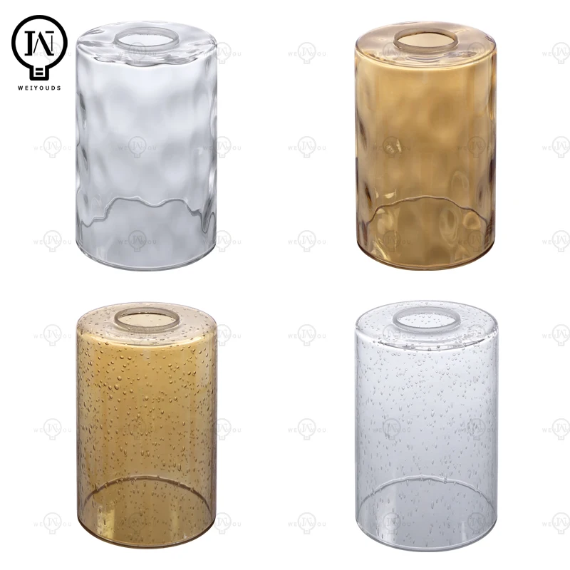 D10H15cm clear Amber Cylindrical glass lampshade, replacing pendant light, ceiling light mirror, headlight, wall light lampshade
