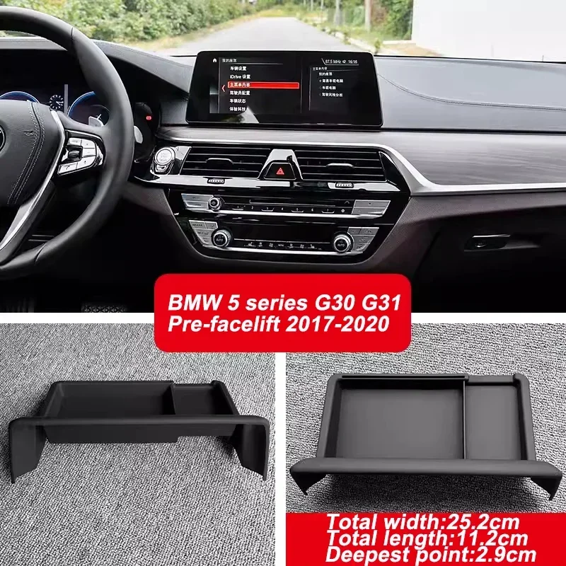 Car Organizer For BMW 5 Series G30 G31 2017-2020 And 2021-2023 Dashboard Screen GPS Storage Holder Cars Interior Accessories