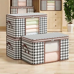 Zichtbare Grote Capaciteit Opbergdoos Draagbare Huishoudelijke Kleding Organizer Met Handgrepen Opvouwbare Stofdichte Quilt Rits Container