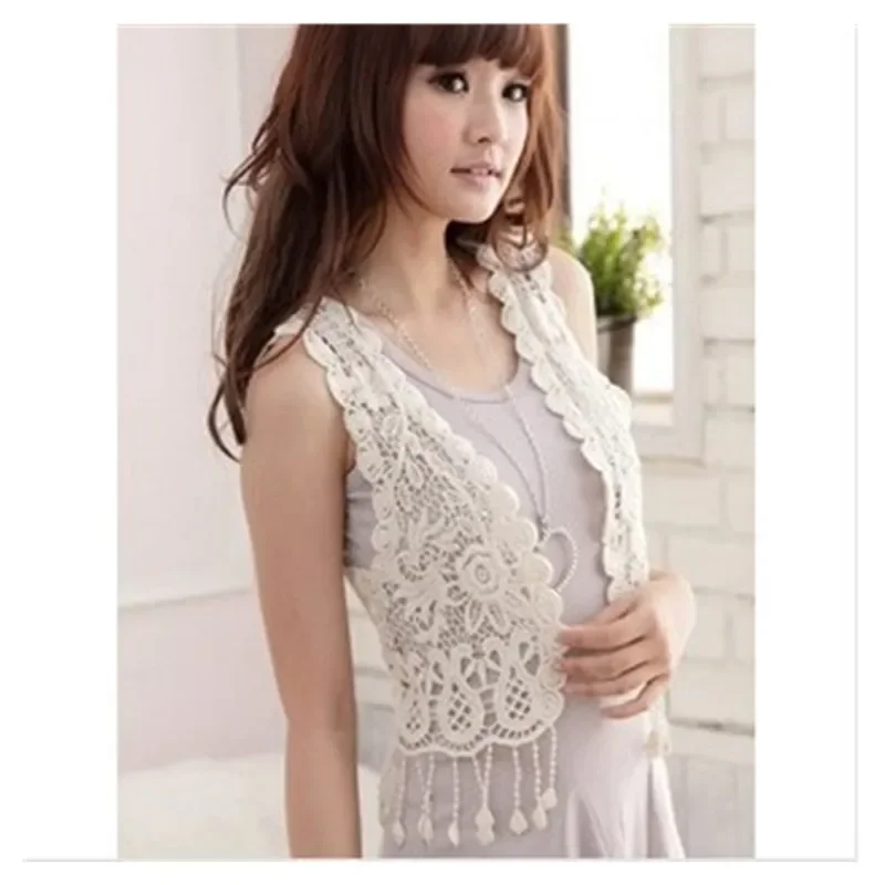 Fringed Vest New Japanese Sweet Vest Hand Crochet Shawl Tops Brand Design Women Free Shipping