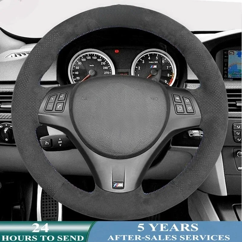 Customized Car Steering Wheel Cover Black Suede Steering Wheel Braid For BMW M Sport M3 E90 E91 E92 E93 E87 E81 E82 E88 X1 E84