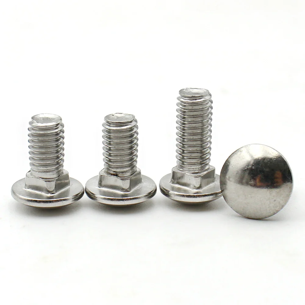 5pcs/lot M3 M4 M5 M6 M8 M10 M12 10- 30mm Length Carriage Bolt 304 Stainless Steel Round Head Square Neck Screw DIN603