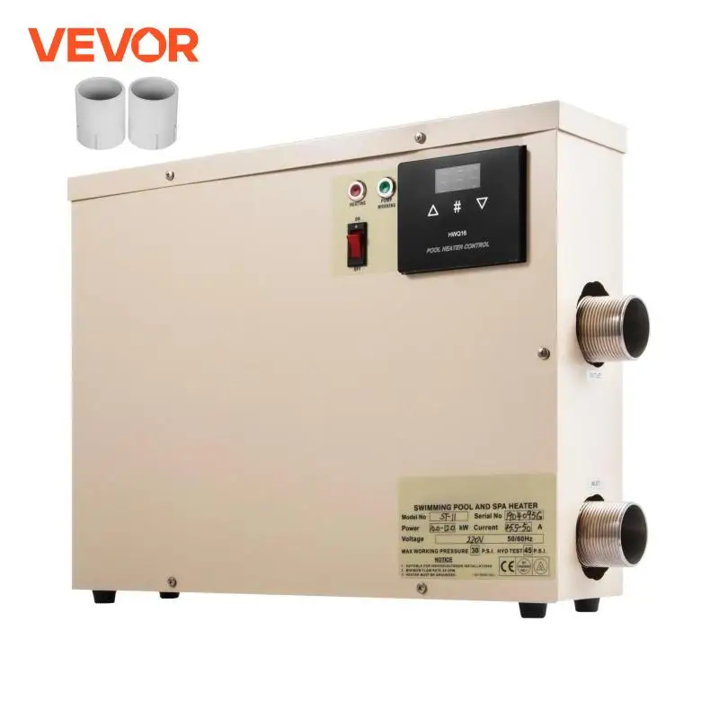 VEVOR 11KW 220V Electric Digital Water Heater Thermostat Swimming Pool Heater SPA Hot Tub Bath Heating Adjustable Temperature