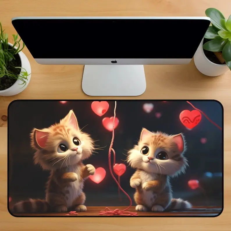 

Cute Cat Desk Mat, Non-slip and Waterproof Mouse Pad, Office and Gaming Desk Decoration Mat, A Perfect Gift for Friends.