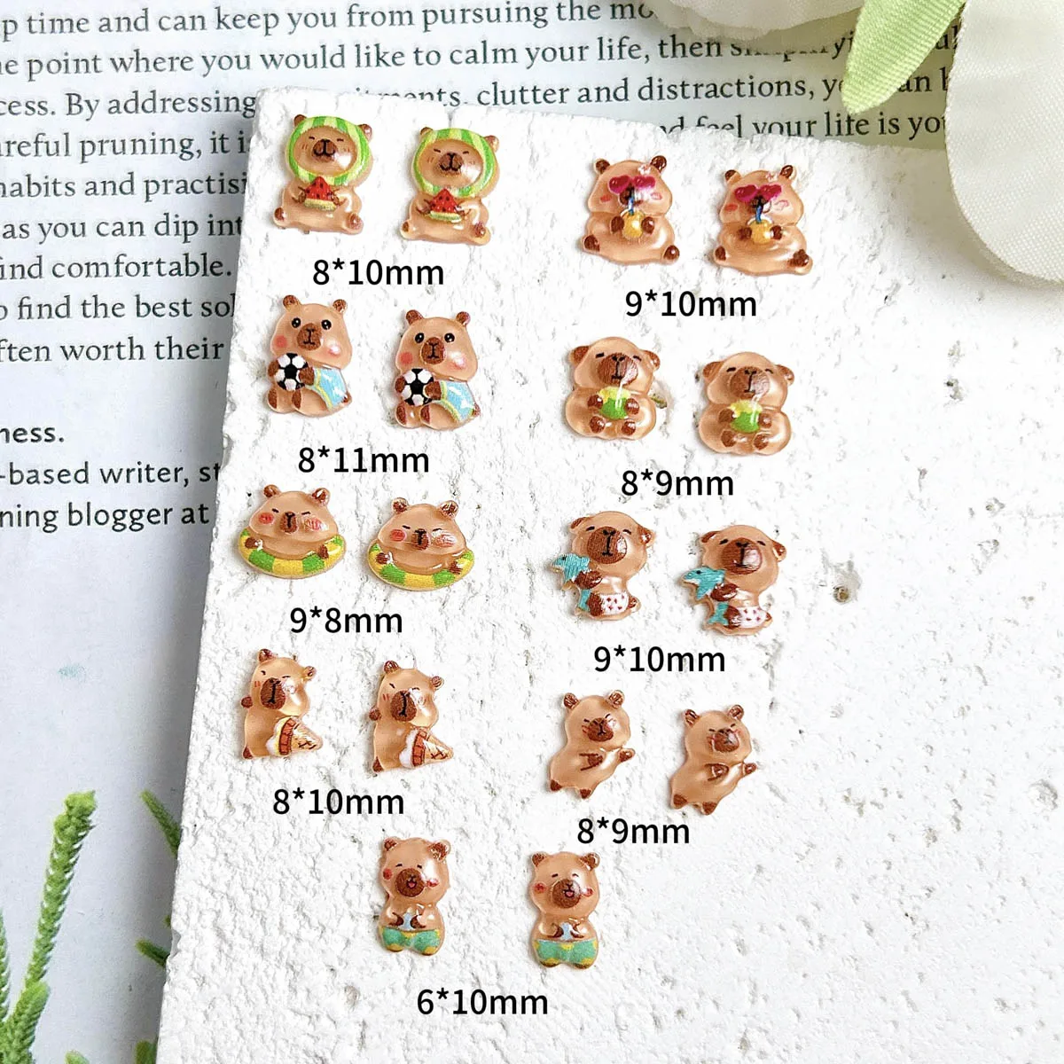 20 قطعة Kawaii الكرتون الراتنج دولفين مسمار السحر الإبداعية كرة القدم دولفين الآيس كريم خنزير غينيا مسمار الفن زينة DIY بها بنفسك الأظافر #2