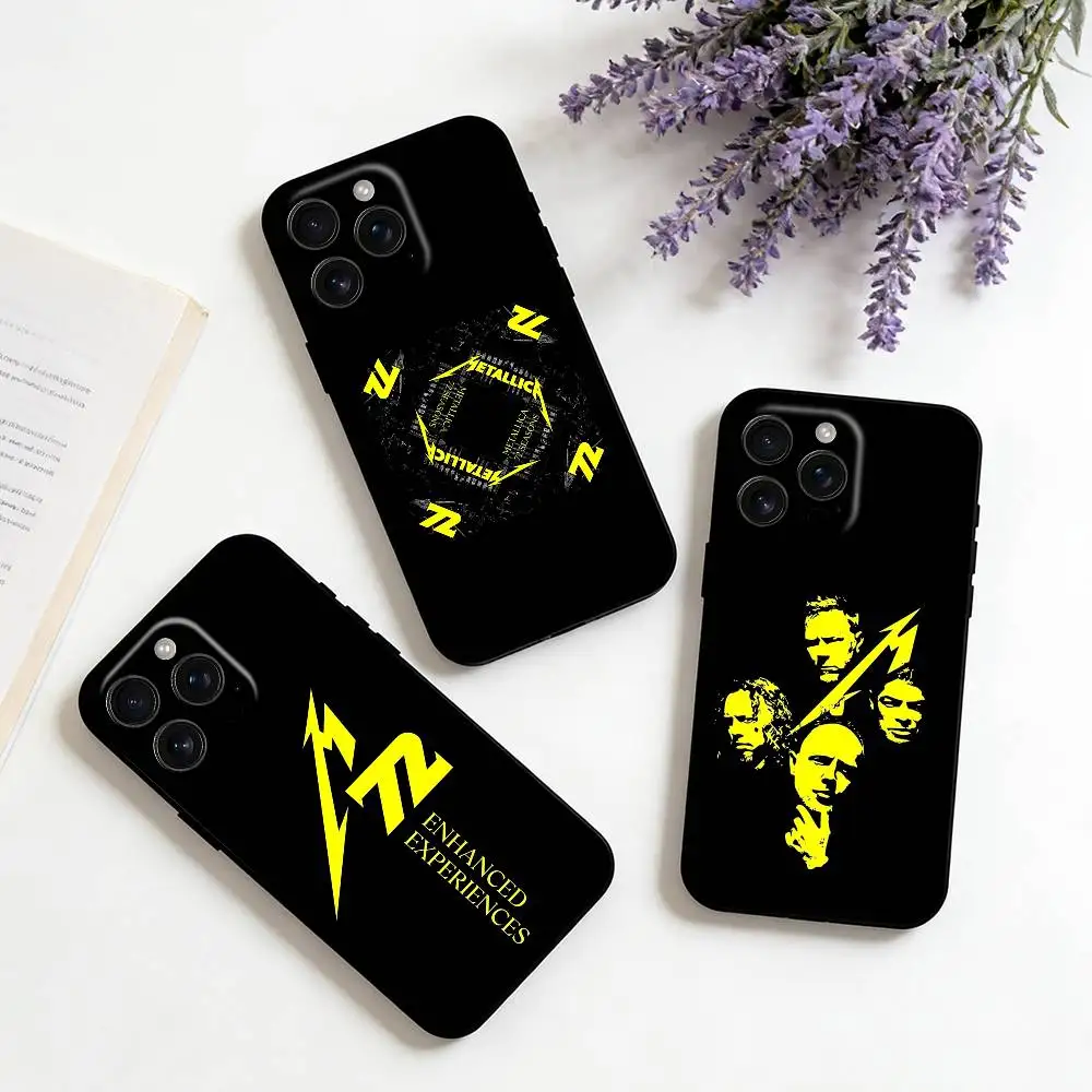 

72 S-Seasons M-Metallica For iPhone 16,15,14,13,12,11,XS,XR,X,8,7,Pro,Max,Plus,mini Silicone Black Cover