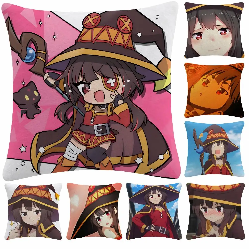 Anime Fantasy M-Megumin Cushion Cover Soft Plush Decorative Sofa Bedroom Living Room Car Dorm Home Decor Gift
