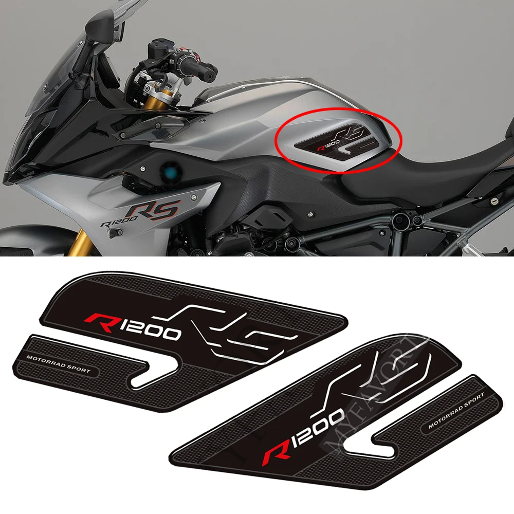 

Motorcycle Stickers Decals For BMW R1200RS R 1200 RS R1200 Tank Grips Pad Gas Fuel Oil Kit Knee Fish Bone Protector