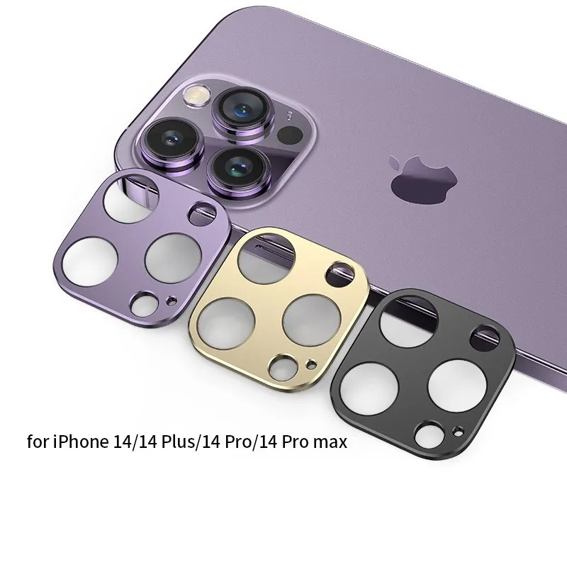 Protector de lente de cámara para iPhone 14 Pro/ProMax 2022, funda de aluminio antihuellas/antiarañazos, 14plus